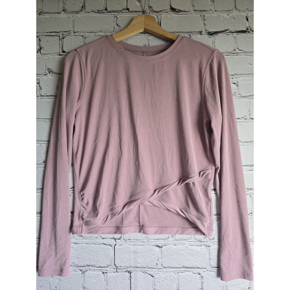 lululemon athletica Tops - Lululemon Do the Twist Long Sleeve Shirt Pink Taupe Sweat Wicking Size Small?
